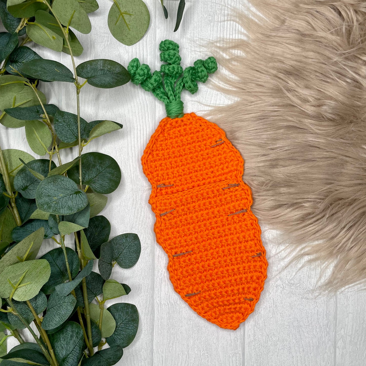 Crochet pattern cutlery sleeve carrot // ENGLISH