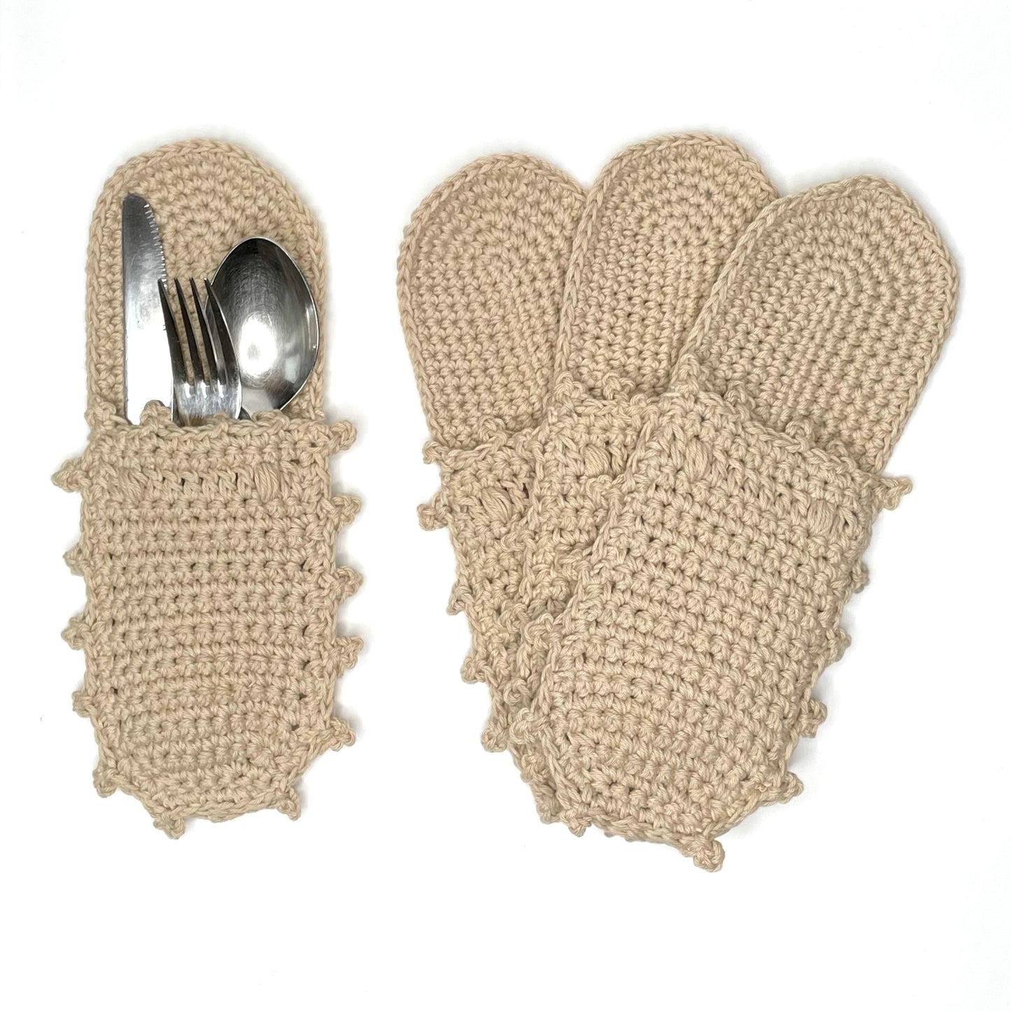Bestecktaschen, 4er Set // gehäkelt