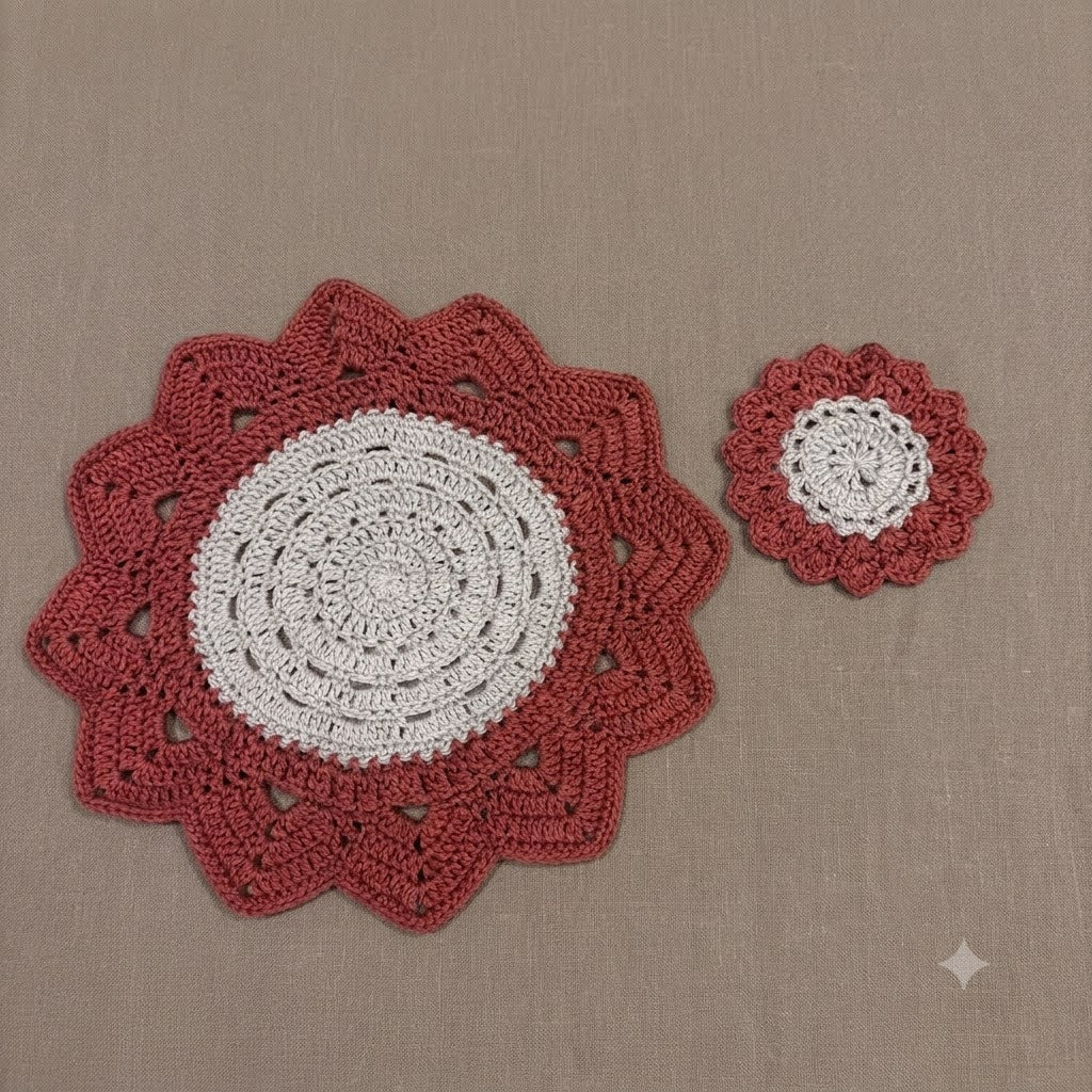 Häkelanleitung Tischset / Platzset Sonnenblume // DEUTSCH
