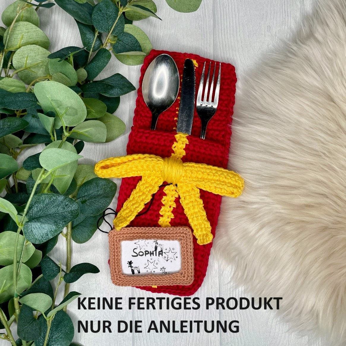 Häkelanleitung Bestecktasche Geschenk // DEUTSCH